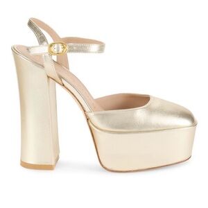 🔥🔥 Brand new Stuart Weitzman Metallic Leather Platform Pumps - super cute!